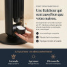 Ventilateur tour (107 cm), 19dB, vitesse pouvant atteindre 8,2 m/s, écran tactile LED, télécommande, 3 vitesses, minuterie 15 h,