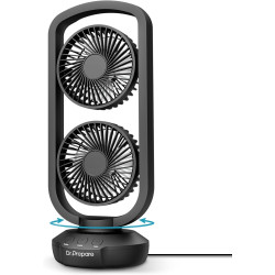 DR.PREPARE Ventilateur Colonne Silencieux Ventilateur Tour de Table avec Inclinaison à 270°, Oscillation 105°, 3 Vitesses, Venti