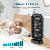 DR.PREPARE Ventilateur Colonne Silencieux Ventilateur Tour de Table Fonctionnant sur Batterie Oscillation 120°, 3 Vitesses, Vent