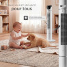 tectake® Ventilateur Colonne 110 cm, 3 modes et 3 vitesses, Fonction de minuterie, Ecran LED, Télécommande, Ventilateur Silencie