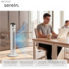 tectake® Ventilateur Colonne 90 cm, 3 modes et 3 vitesses, Fonction de minuterie, Ecran LED, Télécommande, Ventilateur Silencieu
