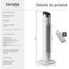 tectake® Ventilateur Colonne 90 cm, 3 modes et 3 vitesses, Fonction de minuterie, Ecran LED, Télécommande, Ventilateur Silencieu