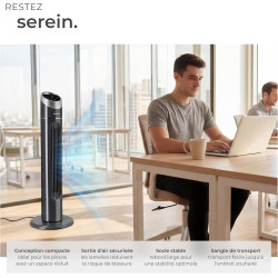 tectake® Ventilateur Colonne 90 cm, 3 modes et 3 vitesses, Fonction de minuterie, Ecran LED, Télécommande, Ventilateur Silencieu