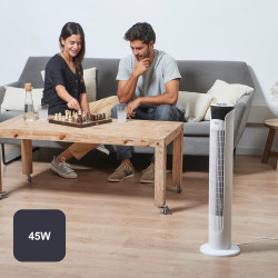 Noir+decker - ventilateur colonne + 45 w | 81 cm | oscillant et silencieux | 3 vitesses | minuteur 2 h | base antidérapante | po