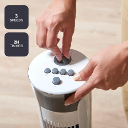 Noir+decker - ventilateur colonne + 45 w | 81 cm | oscillant et silencieux | 3 vitesses | minuteur 2 h | base antidérapante | po