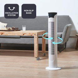 Noir+decker - ventilateur colonne + 45 w | 81 cm | oscillant et silencieux | 3 vitesses | minuteur 2 h | base antidérapante | po