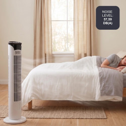 Noir+decker - ventilateur colonne + 45 w | 81 cm | oscillant et silencieux | 3 vitesses | minuteur 2 h | base antidérapante | po