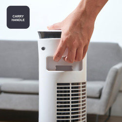Noir+decker - ventilateur colonne + 45 w | 81 cm | oscillant et silencieux | 3 vitesses | minuteur 2 h | base antidérapante | po