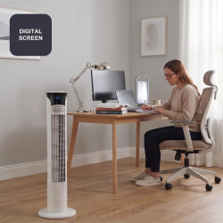 Noir+decker bxeft48e - ventilateur colonne 45w, 3 vitesses, 3 modes, digital oscillant et silencieux avec télécommande 81 cm de 