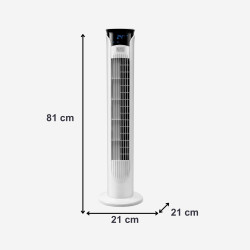 Noir+decker bxeft48e - ventilateur colonne 45w, 3 vitesses, 3 modes, digital oscillant et silencieux avec télécommande 81 cm de 