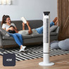 Noir+decker bxeft49e ventilateur colonne 45w, oscillant, télécommande, 102 cm, silencieux, 3 vitesses, minuterie