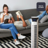 Noir+decker bxeft49e ventilateur colonne 45w, oscillant, télécommande, 102 cm, silencieux, 3 vitesses, minuterie