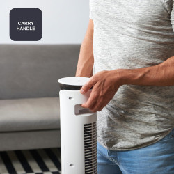 Noir+decker bxeft49e ventilateur colonne 45w, oscillant, télécommande, 102 cm, silencieux, 3 vitesses, minuterie