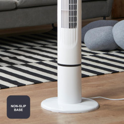 Noir+decker bxeft49e ventilateur colonne 45w, oscillant, télécommande, 102 cm, silencieux, 3 vitesses, minuterie