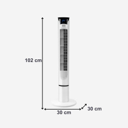 Noir+decker bxeft49e ventilateur colonne 45w, oscillant, télécommande, 102 cm, silencieux, 3 vitesses, minuterie