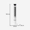 Noir+decker bxeft49e ventilateur colonne 45w, oscillant, télécommande, 102 cm, silencieux, 3 vitesses, minuterie