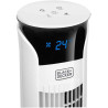 Noir+decker bxeft49e ventilateur colonne 45w, oscillant, télécommande, 102 cm, silencieux, 3 vitesses, minuterie