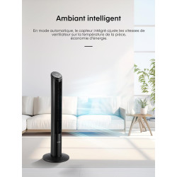 FOHERE Ventilateur Colonne Silencieux (32dB) - 102cm avec Moteur DC (28W) - Ventilateur Télécommande (Touches Muettes) - Brise M