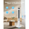 FOHERE Tour de ventilateur très silencieuse avec télécommande pour la maison, ventilateur sur pied à moteur DC oscillant de 102c