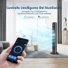 Aigostar smart ross - ventilateur tour intelligent avec télécommande(97cm). oscillation 70°, silencieux, ecran led wifi + bleuto