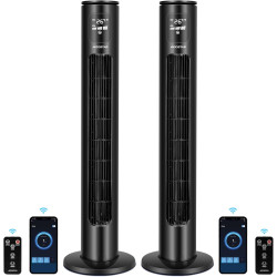 Aigostar ventilateur colonne intelligent avec télécommande(97cm). oscillation 70°, silencieux, ecran led wifi + bleutooth, 50w. 