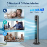 Aigostar ventilateur colonne intelligent avec télécommande(97cm). oscillation 70°, silencieux, ecran led wifi + bleutooth, 50w. 
