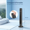 Aigostar ventilateur colonne intelligent avec télécommande(97cm). oscillation 70°, silencieux, ecran led wifi + bleutooth, 50w. 