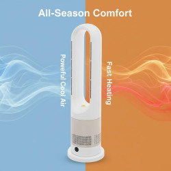 Ventilateur colonne 3 en 1, radiateur soufflant, ventilateur et filtre à air, oscillation automatique, minuterie à 8 niveaux 9H,