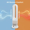 Ventilateur colonne 3 en 1, radiateur soufflant, ventilateur et filtre à air, oscillation automatique, minuterie à 8 niveaux 9H,