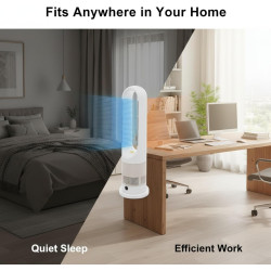 Ventilateur colonne 3 en 1, radiateur soufflant, ventilateur et filtre à air, oscillation automatique, minuterie à 8 niveaux 9H,