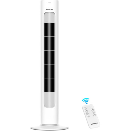 Aigostar Robert - Ventilateur Colonne (86 cm),Silencieux, 3 Vitesses et 3 Modes,Oscillation 70°,Ventilateur Portable avec Minute