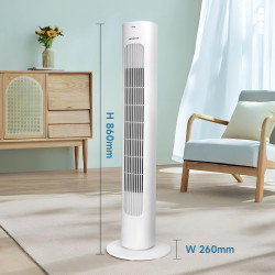 Aigostar Robert - Ventilateur Colonne (86 cm),Silencieux, 3 Vitesses et 3 Modes,Oscillation 70°,Ventilateur Portable avec Minute