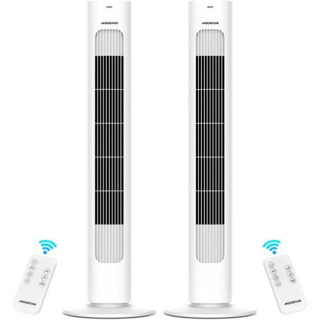 Aigostar Robert -Ventilateur Colonne avec Télécommande,Silencieux, 3 Vitesses et 3 Modes,Oscillation 70°,Ventilateur Portable av