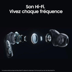 Samsung galaxy buds4 pro, écouteurs bleutooth sans fil, son hi-fi de qualité studio, double haut-parleur, appels ultra clairs, a