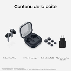 Samsung galaxy buds4 pro, écouteurs bleutooth sans fil, son hi-fi de qualité studio, double haut-parleur, appels ultra clairs, a