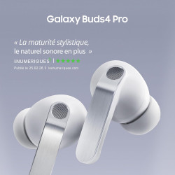 Samsung galaxy buds4 pro, écouteurs bleutooth sans fil, son hi-fi de qualité studio, double haut-parleur, appels ultra clairs, a