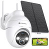 2K Camera Surveillance WiFi Exterieure sans Fil, Énergie Solaire et 360° PTZ, Caméra Solaire Batterie 2,4 G, Double Antenne Visi