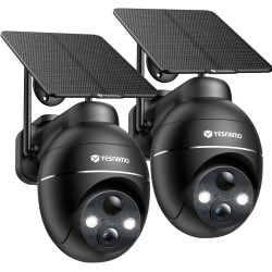 2K Camera Surveillance WiFi Exterieure sans Fil, 360° PTZ et Énergie Solaire, Caméra Solaire Batterie 2,4 G, Double Antenne Visi