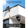 2K Camera Surveillance WiFi Exterieure sans Fil, 360° PTZ et Énergie Solaire, Caméra Solaire Batterie 2,4 G, Double Antenne Visi