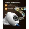 2K Camera Surveillance WiFi Exterieure sans Fil, 360° PTZ et Énergie Solaire, Caméra Solaire Batterie 2,4 G, Double Antenne Visi