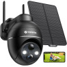 2K Camera Surveillance WiFi Exterieure sans Fil, Énergie Solaire et 360° PTZ, Caméra Solaire Batterie 2,4 G, Double Antenne Visi
