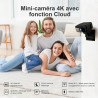 AOBOCAM Camera Espion WiFi 4K avec Cloud – Caméra de Surveillance Intérieure sans Fil, Vision Nocturne Grand Angle 150°, Détecti