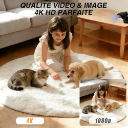 AOBOCAM Camera Espion WiFi 4K avec Cloud – Caméra de Surveillance Intérieure sans Fil, Vision Nocturne Grand Angle 150°, Détecti