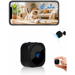 Caméra Espion 1080P WiFi avec Application, Vision Nocturne Détection de Mouvement, Caméra de Sécurité Intérieure – Batterie Rech