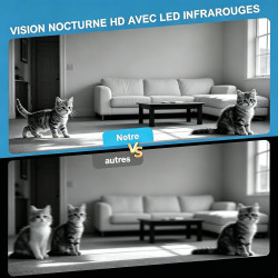 Caméra Espion 1080P WiFi avec Application, Vision Nocturne Détection de Mouvement, Caméra de Sécurité Intérieure – Batterie Rech