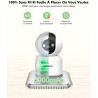 2.5K(4MP) Camera Surveillance WiFi Interieur sans Fil, Pan/Tilt Batterie 6000mAh, 2.4G/5GHz, Vision Nocturne, Détecteur PIR, Aud