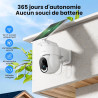 GALAYOU 2K Camera Surveillance WiFi Exterieure sans Fil - Camera Exterieur sans Fil Solaire, 2.4GHz, 360° PTZ Suivi, PIR + Alarm