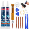 Colle Ecran Smartphone - Colle Telephone Forte avec Outils de Réparation, Super Glue pour Ecran de Téléphone Maquette Textile Cu