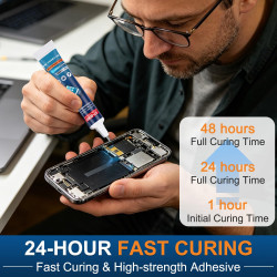 Colle Ecran Smartphone - Colle Telephone Forte avec Outils de Réparation, Super Glue pour Ecran de Téléphone Maquette Textile Cu