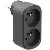 Electraline 531196 Adaptateur Fiche Multiprise Biplite Prima 2 Prises françaises 16A, Adaptateur Murale, Blanc